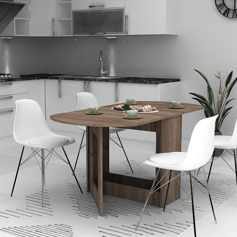 Winslet Megapap expanding table in walnut color 34(63+63)x80x76cm.