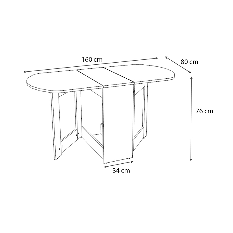 Winslet Megapap expanding table in walnut color 34(63+63)x80x76cm.