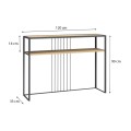 Kary Megapap metallic - melamine console in oak color 120x33x90cm.