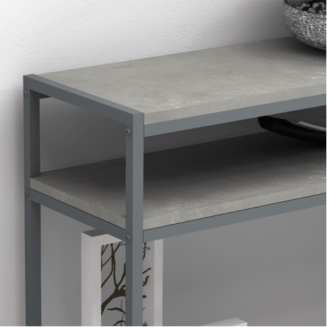 Κονσόλα New Smart Megapap χρώμα γκρι σκυροδέματος 120x33x90εκ.