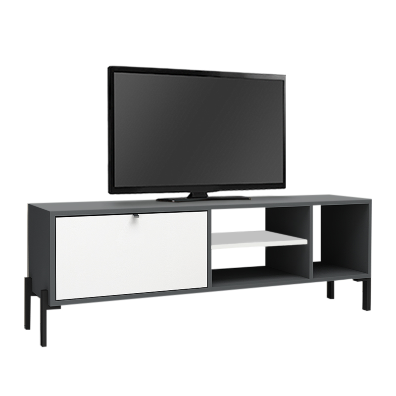 Έπιπλο τηλεόρασης Hedda Megapap χρώμα γκρι - λευκό 160x35x50εκ.