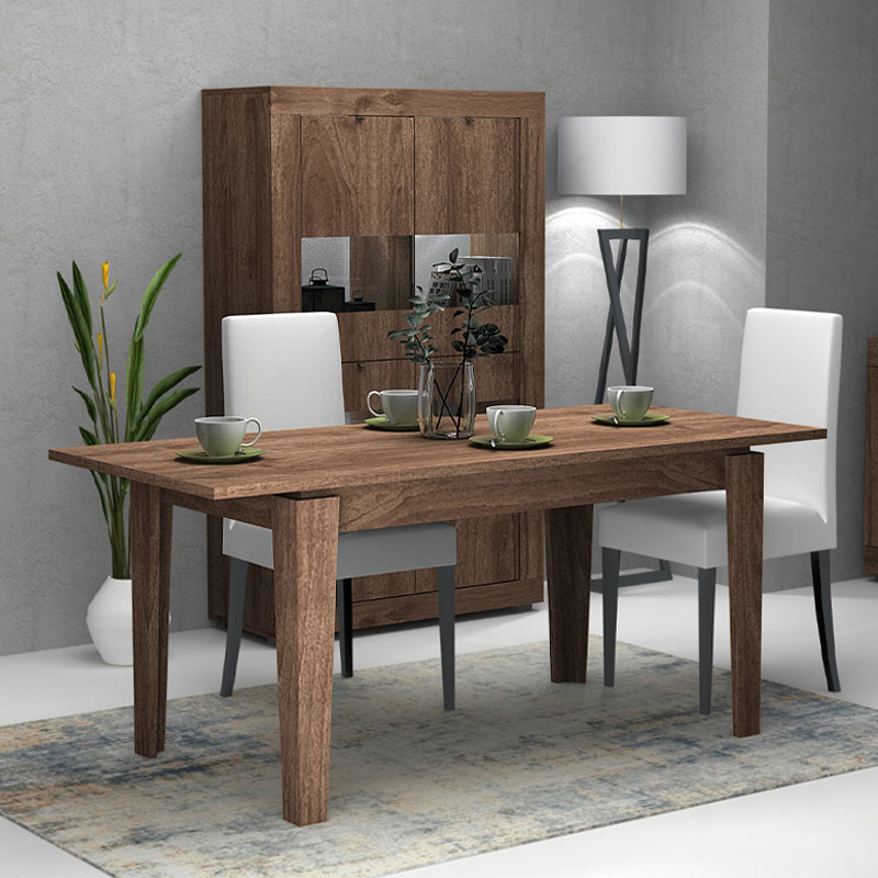 Helmut Megapap melamine expanding table in walnut color 160/200x90x76cm.