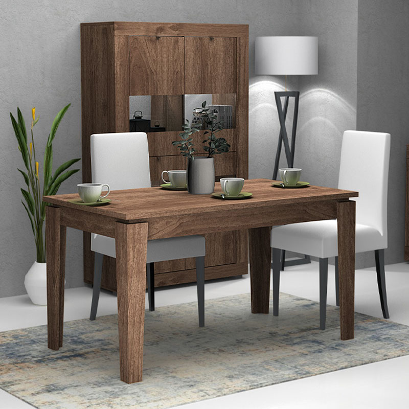 Helmut Megapap melamine expanding table in walnut color 160/200x90x76cm.