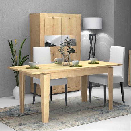 Helmut Megapap melamine expanding table in oak color 160/200x90x76cm.