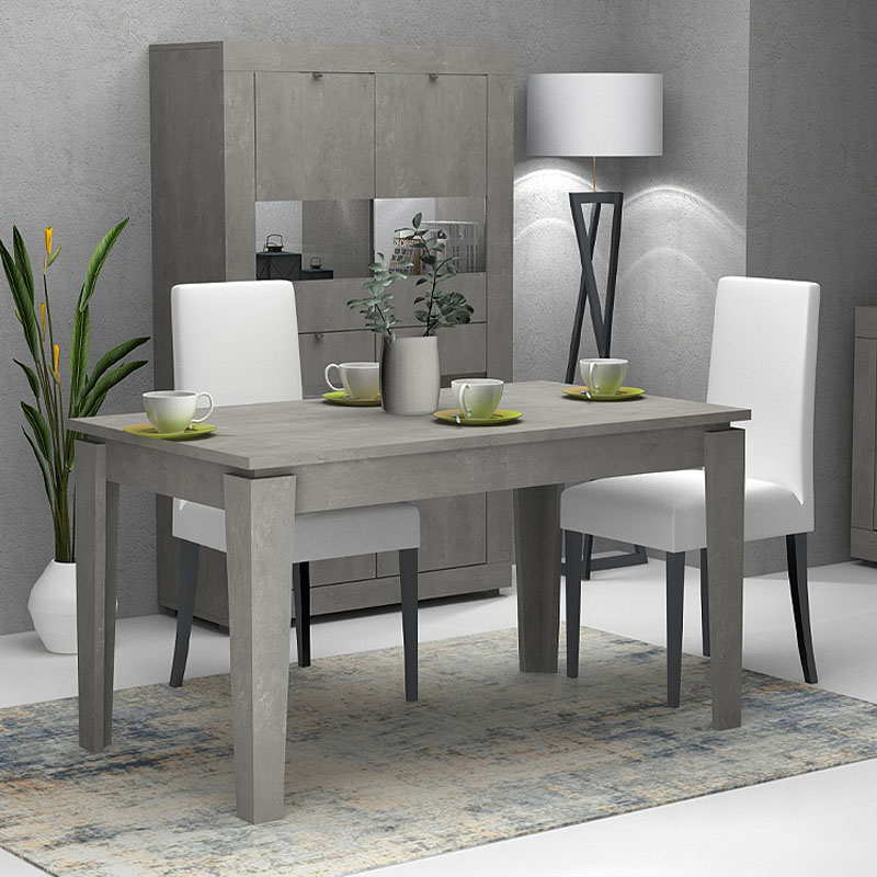 Helmut Megapap melamine expanding table in retro grey color 160/200x90x76cm.