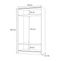 Misra Megapap two-doors sliding melamine wardrobe walnut color 94x52x182cm.