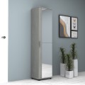 Visla Megapap single-door wardrobe - shoe rack of 20 pairs with mirror in concrete grey color 45x36x187cm.