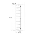Visla Megapap single-door wardrobe - shoe rack of 20 pairs with mirror in concrete grey color 45x36x187cm.