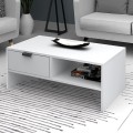 Galaxy Megapap melamine coffee table in white color 100x50x42cm.