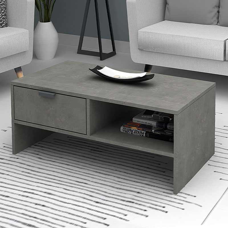 Galaxy Megapap melamine coffee table in beton grey color 100x50x42cm.