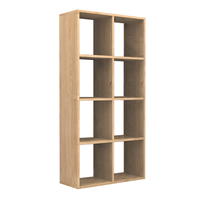Anser Megapap melamine bookcase in oak color 69.8x29x142cm.