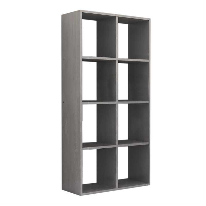 Anser Megapap melamine bookcase in concrete grey color 69.8x29x142cm.