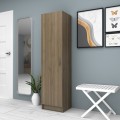 Petro Megapap melamine single-door wardrobe - shoe rack in walnut color 45x38x180cm.