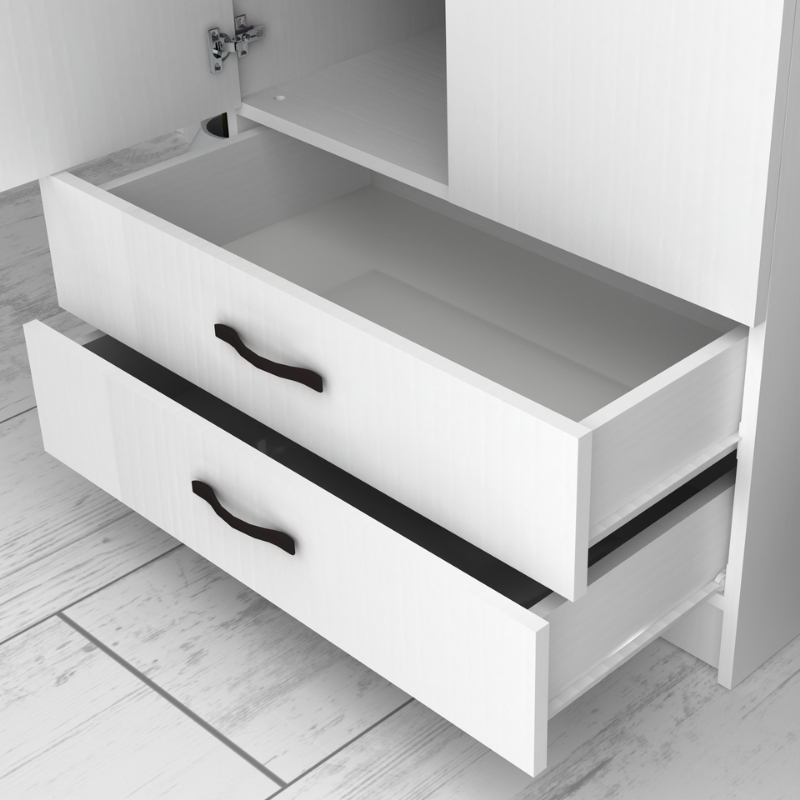 Ricardo Megapap two doors melamine wardrobe in white color 80x51,8x181cm.