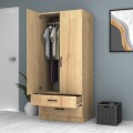 Ricardo Megapap two doors melamine wardrobe in oak color 80x51,8x181cm.