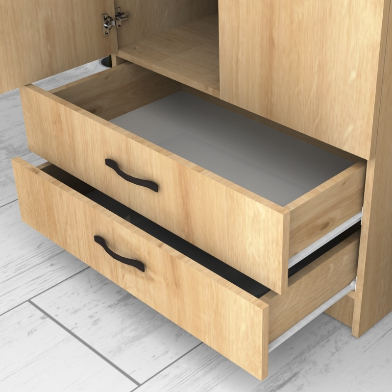 Ricardo Megapap two doors melamine wardrobe in oak color 80x51,8x181cm.