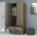 Ricardo Megapap two doors melamine wardrobe in walnut color 80x51,8x181cm.