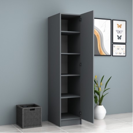 Ricardo Megapap melamine wardrobe in anthracite color 40x51,8x181cm.