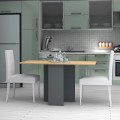 Pepe Megapap melamine table extendable color anthracite - oak 28(56+56)x77x75cm.