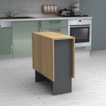 Pepe Megapap melamine table extendable color anthracite - oak 28(56+56)x77x75cm.
