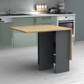 Pepe Megapap melamine table extendable color anthracite - oak 28(56+56)x77x75cm.