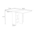 Pepe Megapap melamine table extendable color anthracite - oak 28(56+56)x77x75cm.