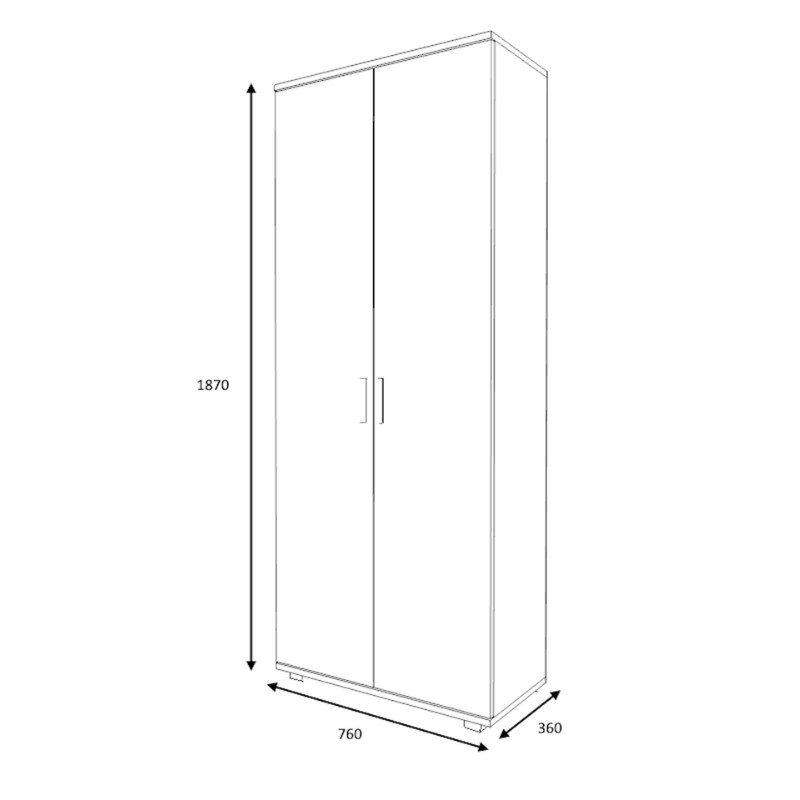 Eric Megapap melamine wardrobe - shoe rack oak color 76x36x187cm.