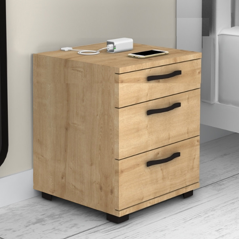 Roco Megapap melamine night stand in oak color 40x39x57cm.
