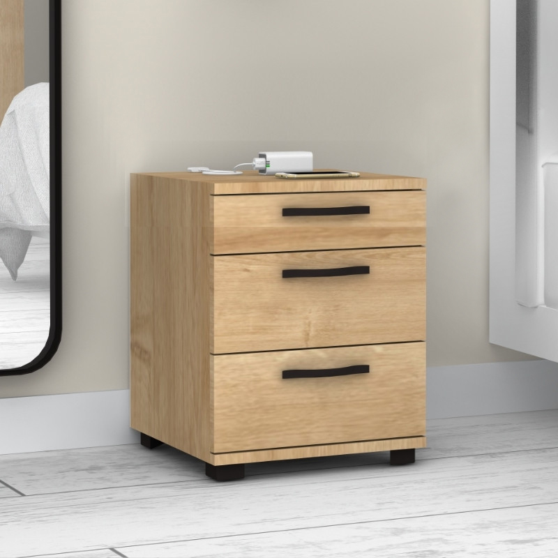 Roco Megapap melamine night stand in oak color 40x39x57cm.