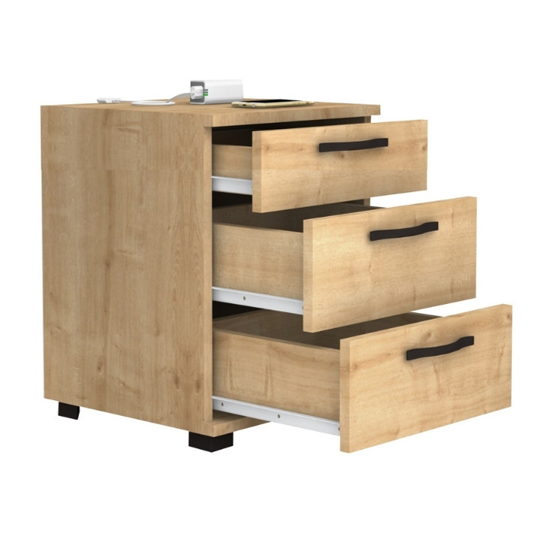 Roco Megapap melamine night stand in oak color 40x39x57cm.