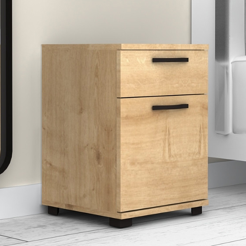 Veto Megapap melamine night stand in oak color 40x39x57cm.