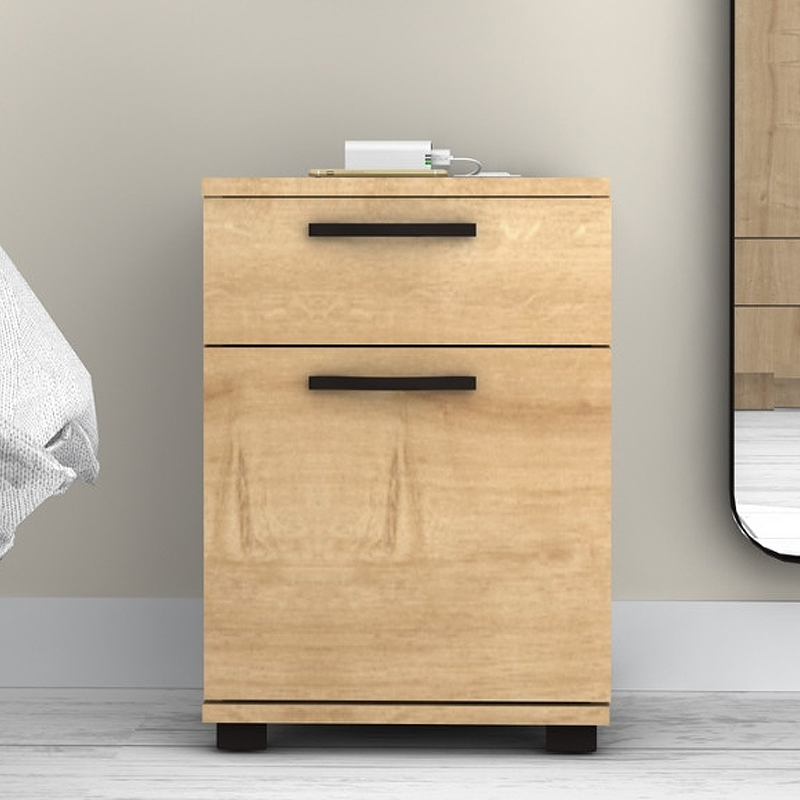 Veto Megapap melamine night stand in oak color 40x39x57cm.