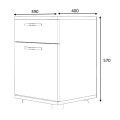 Veto Megapap melamine night stand in walnut color 40x39x57cm.