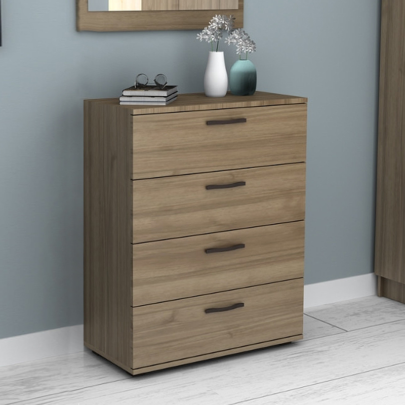 Velika Megapap melamine dresser in walnut color 73x44x96cm.
