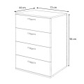 Velika Megapap melamine dresser in walnut color 73x44x96cm.
