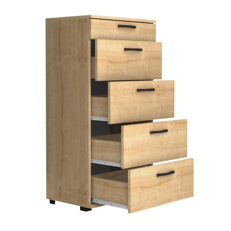 Helia Megapap melamine dresser in oak color 60x44x108cm.