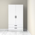 Victoria Megapap two doors melamine wardrobe with drawers  in white color 100x60x181cm.