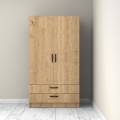 Victoria Megapap two doors melamine wardrobe with drawers  in oak color 100x60x181cm.