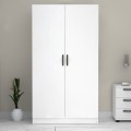 Victoria Megapap two doors melamine wardrobe in white color 100x60x181cm.