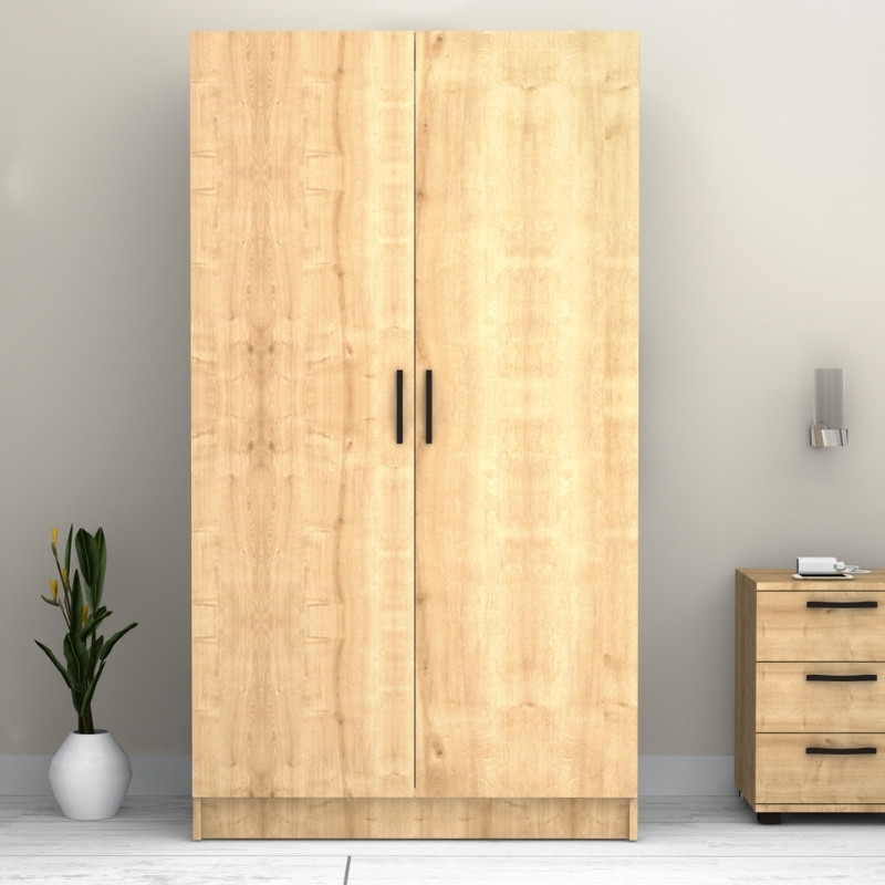 Victoria Megapap two doors melamine wardrobe in oak color 100x60x181cm.