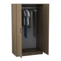 Victoria Megapap two doors melamine wardrobe in walnut color 100x60x181cm.