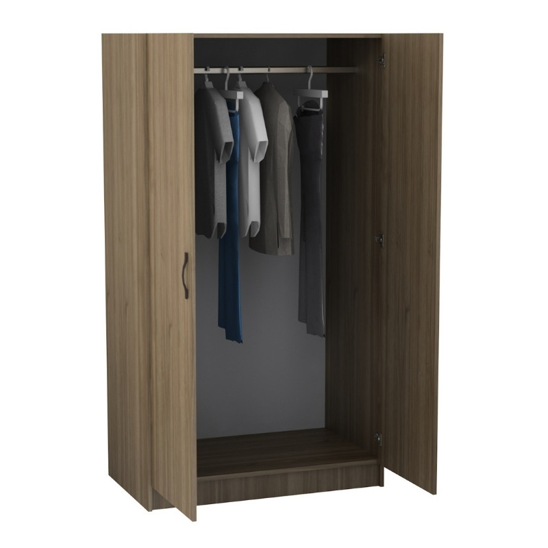 Victoria Megapap two doors melamine wardrobe in walnut color 100x60x181cm.
