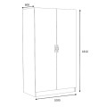 Victoria Megapap two doors melamine wardrobe in walnut color 100x60x181cm.