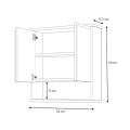 Delo Megapap melamine bathroom mirror in white color 62x17.5x60cm.
