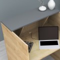 Gemini Megapap melamine reception desk in oak - anthracite color 90x50x110cm.
