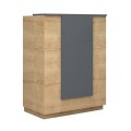 Gemini Megapap melamine reception desk in oak - anthracite color 90x50x110cm.