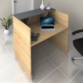 Gemini Megapap melamine reception desk in oak - anthracite color 100x70x110cm.