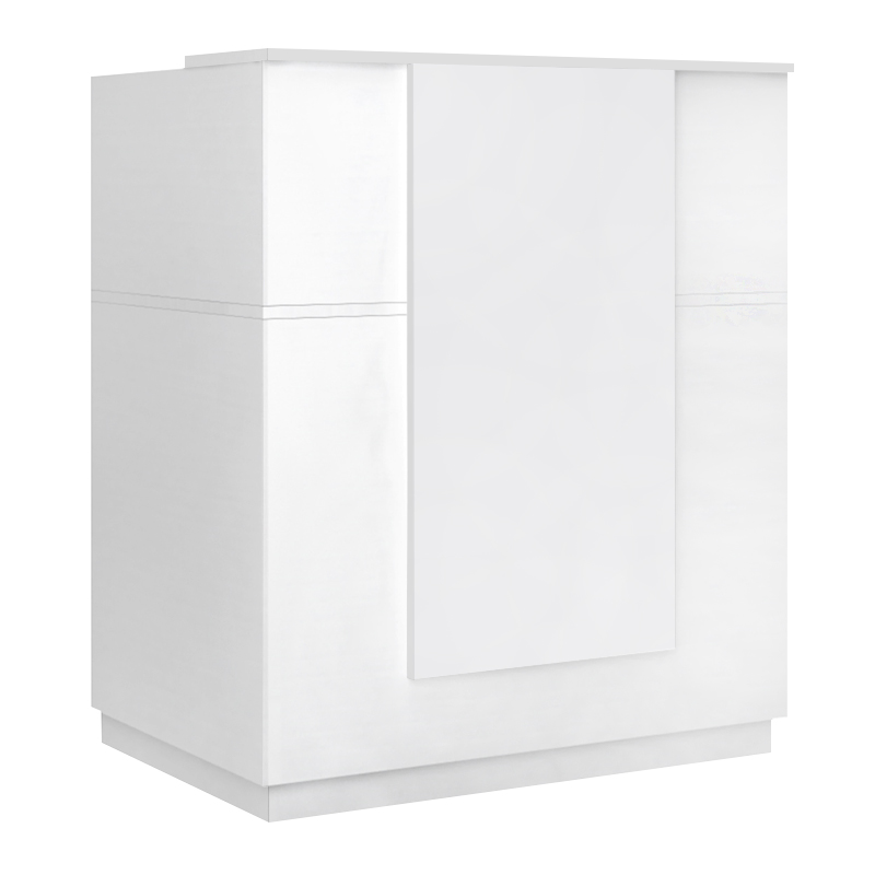 Gemini Megapap melamine reception desk in white color 100x70x110cm.