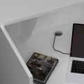Gemini Megapap melamine reception desk in white color 120x70x110cm.
