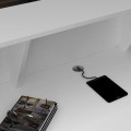 Gemini Megapap melamine reception desk in white color 120x70x110cm.